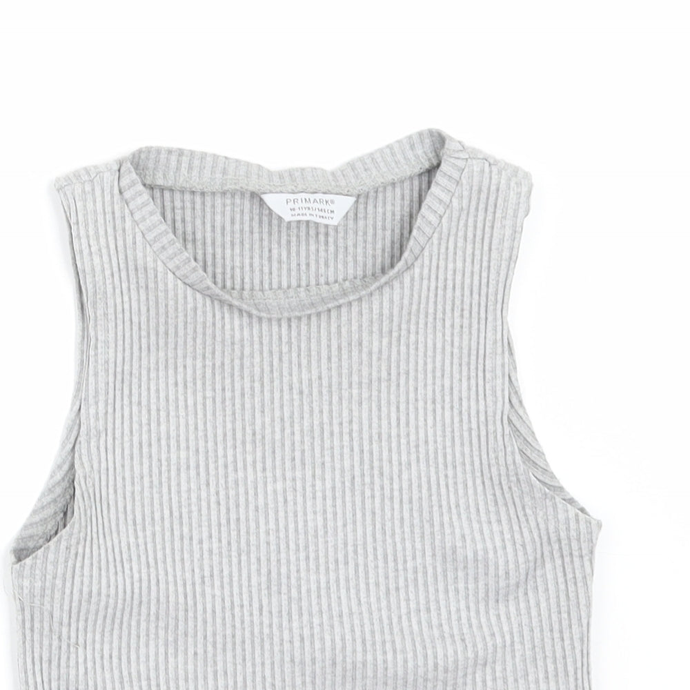 Primark Girls Grey   Basic T-Shirt Size 9-10 Years