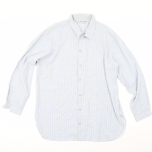 Jumpers Womens Blue Check  Tunic Button-Up Size M