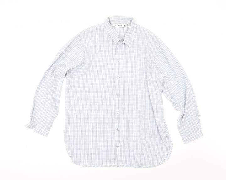 Jumpers Womens Blue Check Tunic Button-Up Size M