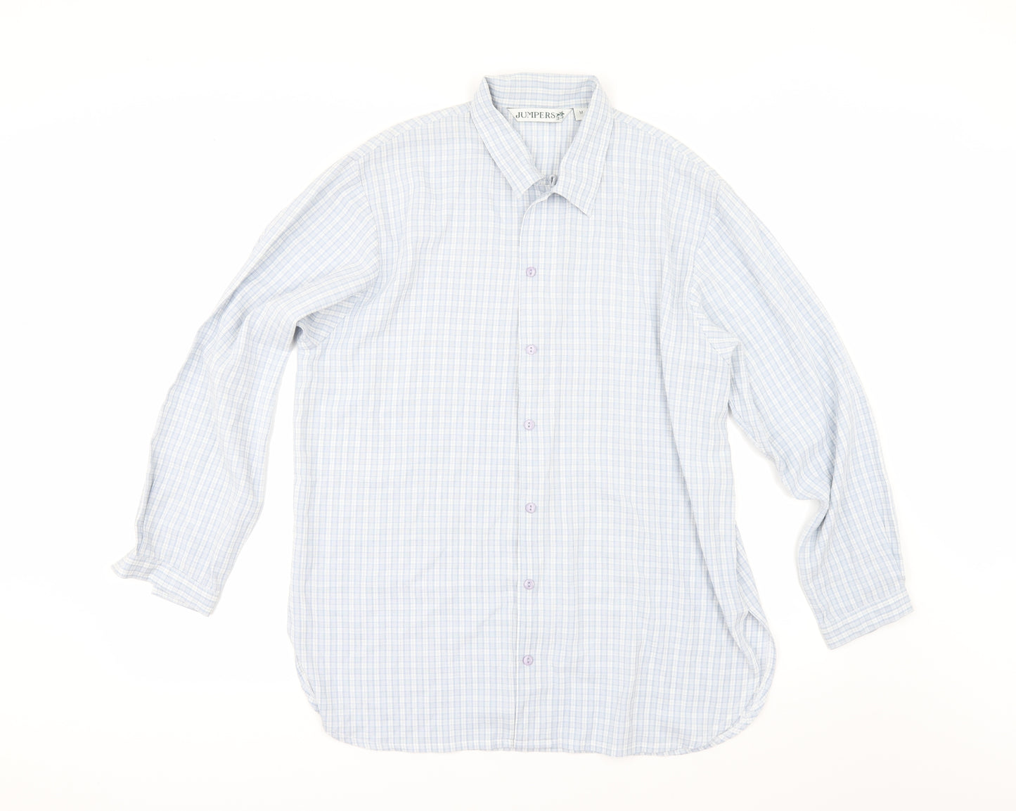 Jumpers Womens Blue Check  Tunic Button-Up Size M