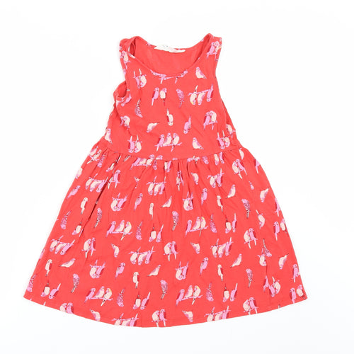 H&M Girls Red Geometric  A-Line  Size 7-8 Years