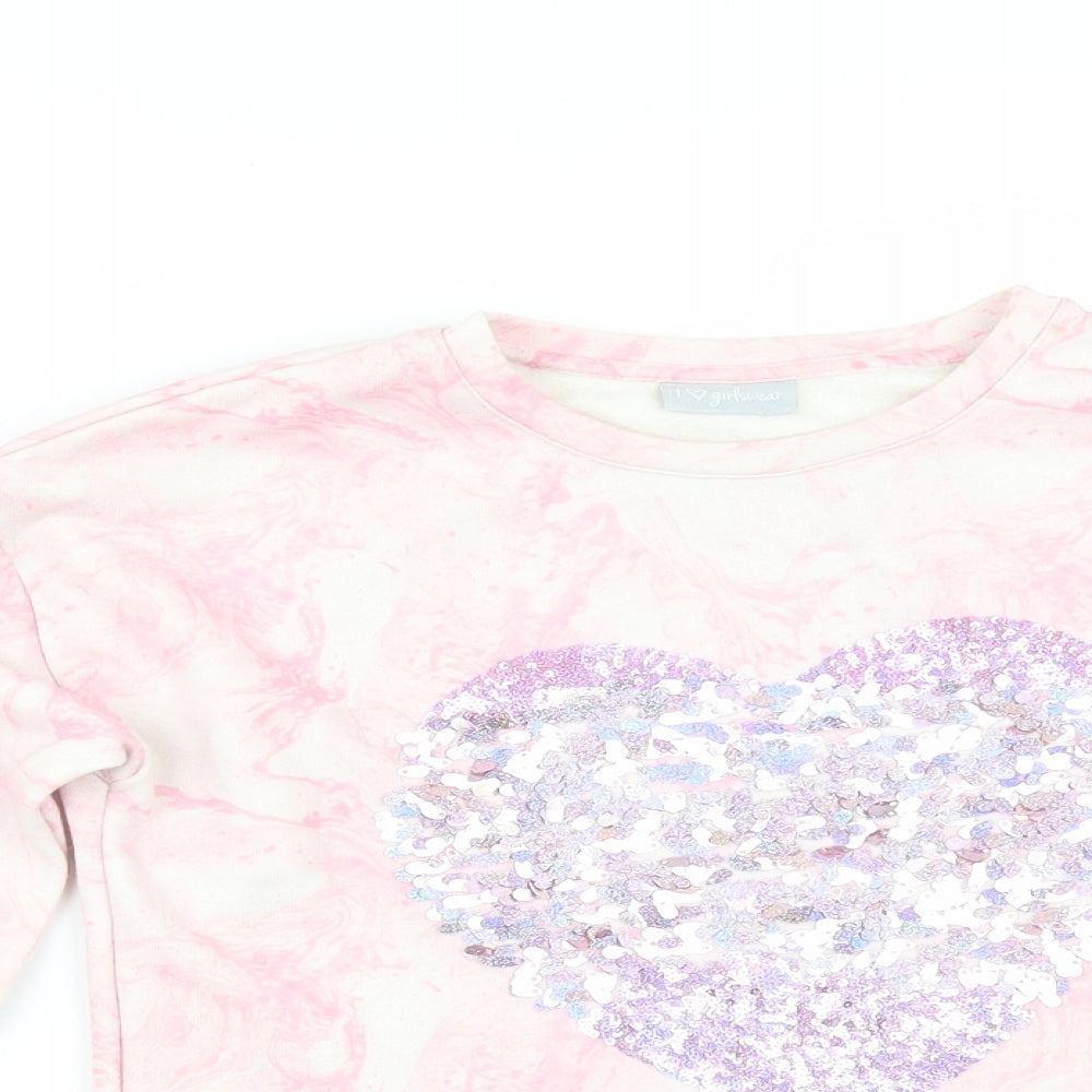 Matalan Girls Pink   Pullover Sweatshirt Size 10 Years