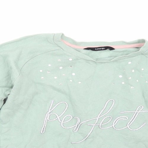 George Girls Green   Pullover Sweatshirt Size 10-11 Years