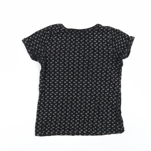 Young Dimension Girls Black Geometric  Basic T-Shirt Size 8-9 Years