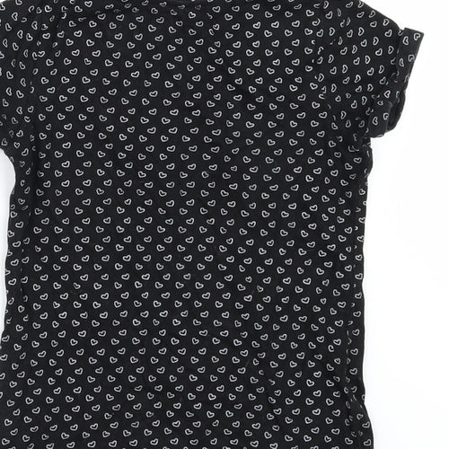 Young Dimension Girls Black Geometric  Basic T-Shirt Size 8-9 Years