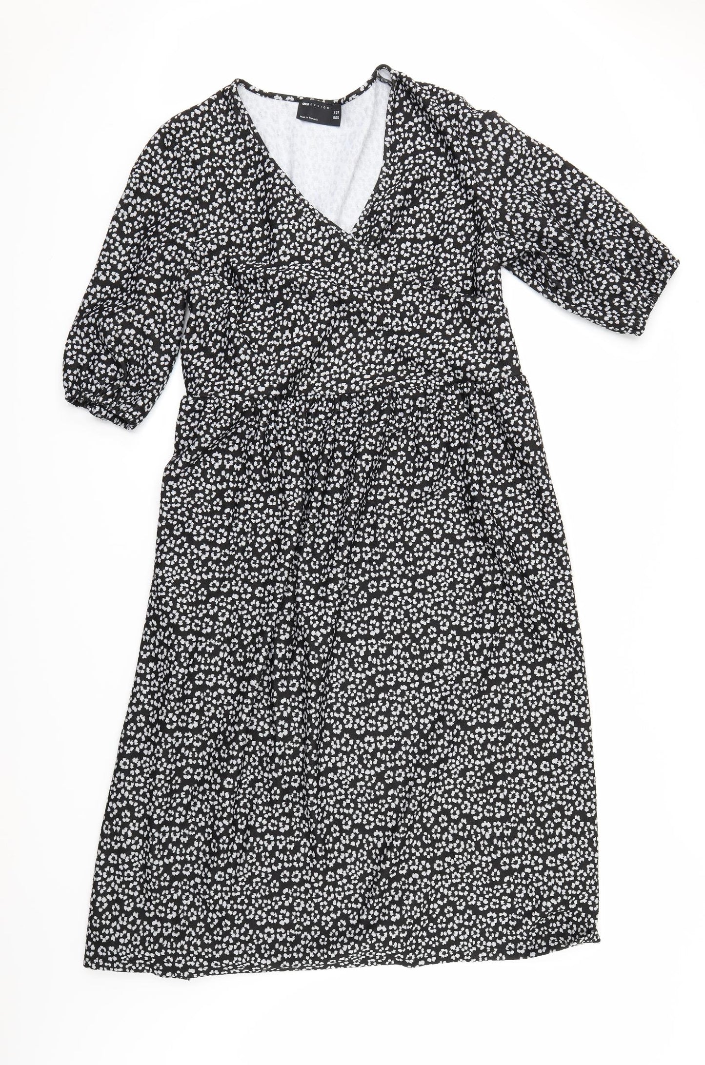 ASOS Womens Black Floral  A-Line  Size 14