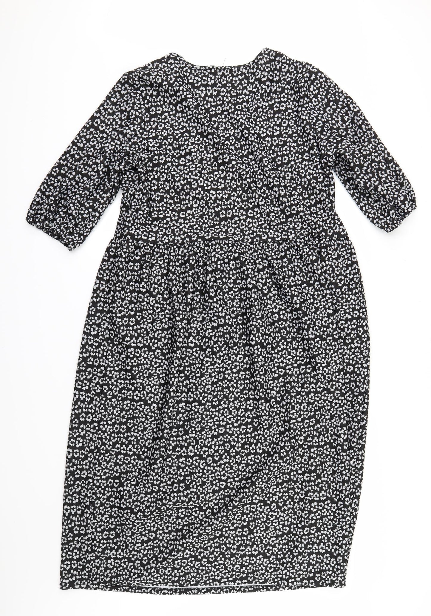 ASOS Womens Black Floral  A-Line  Size 14