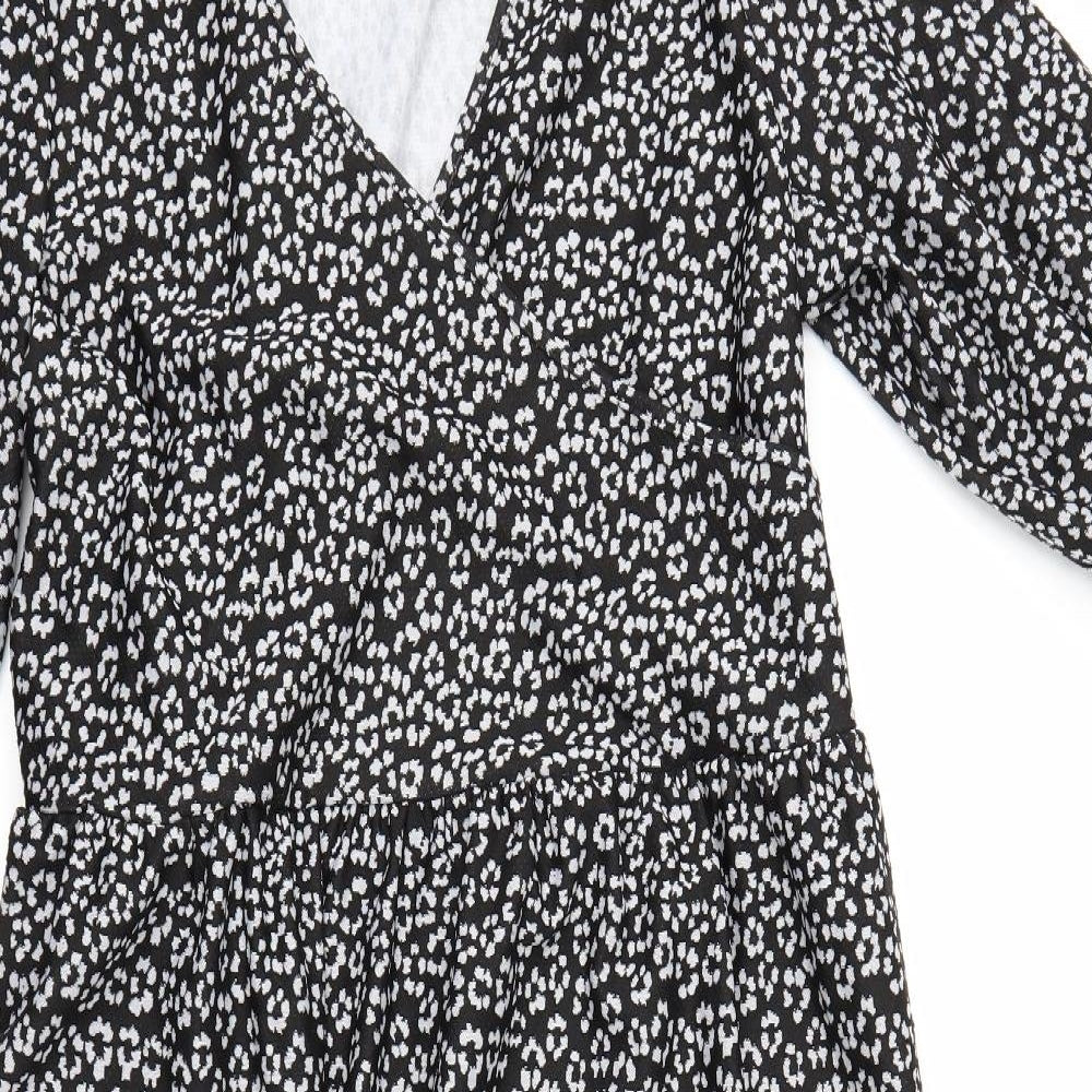 ASOS Womens Black Floral  A-Line  Size 14