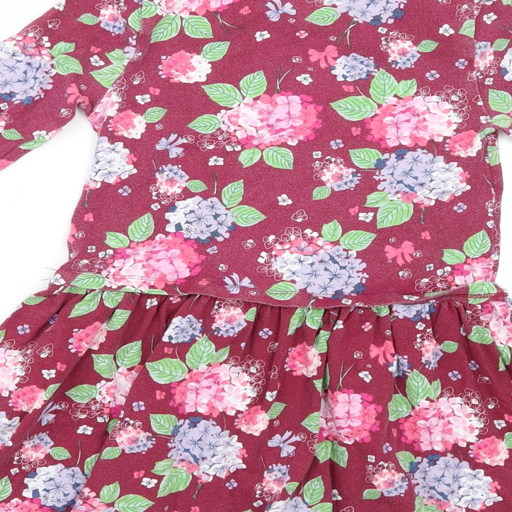 F&F Girls Red Floral  A-Line  Size 6-7 Years