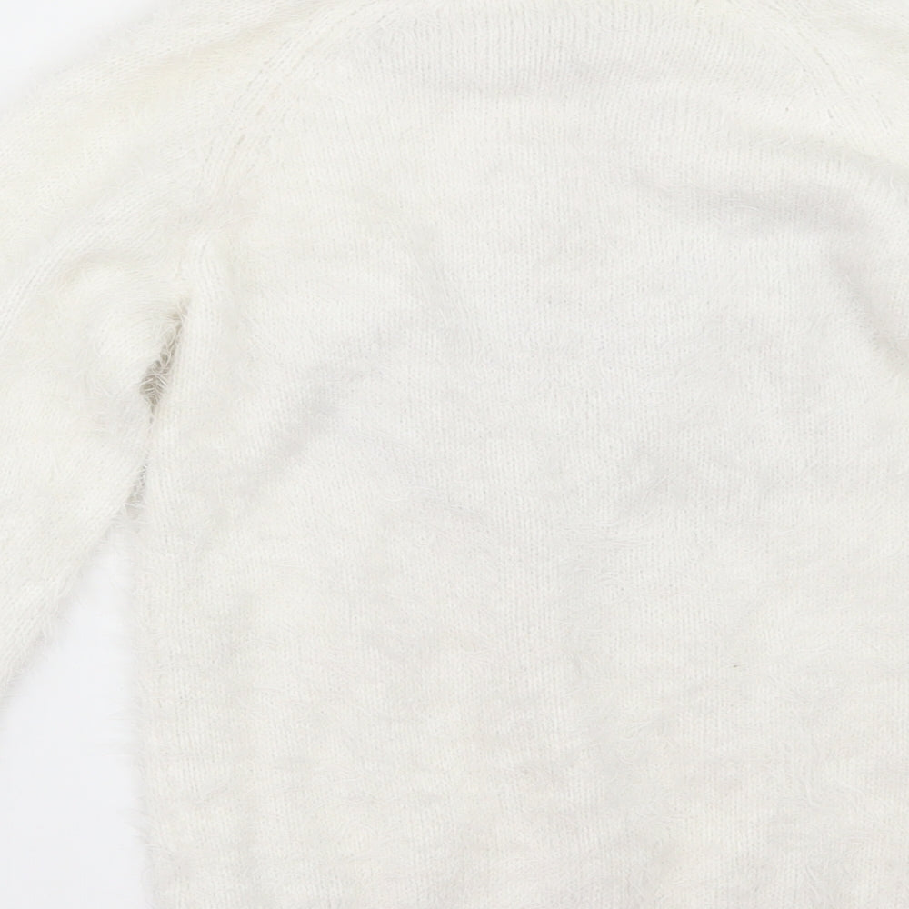 Matalan Girls White   Pullover Jumper Size 10 Years