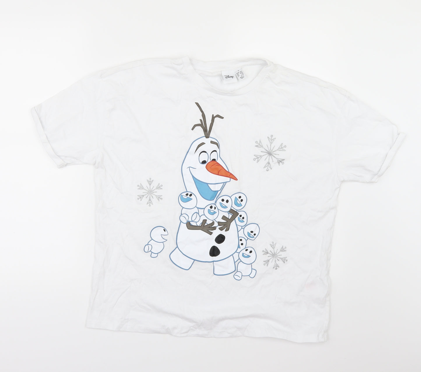 Primark Womens White   Basic T-Shirt Size S  - Disney Christmas