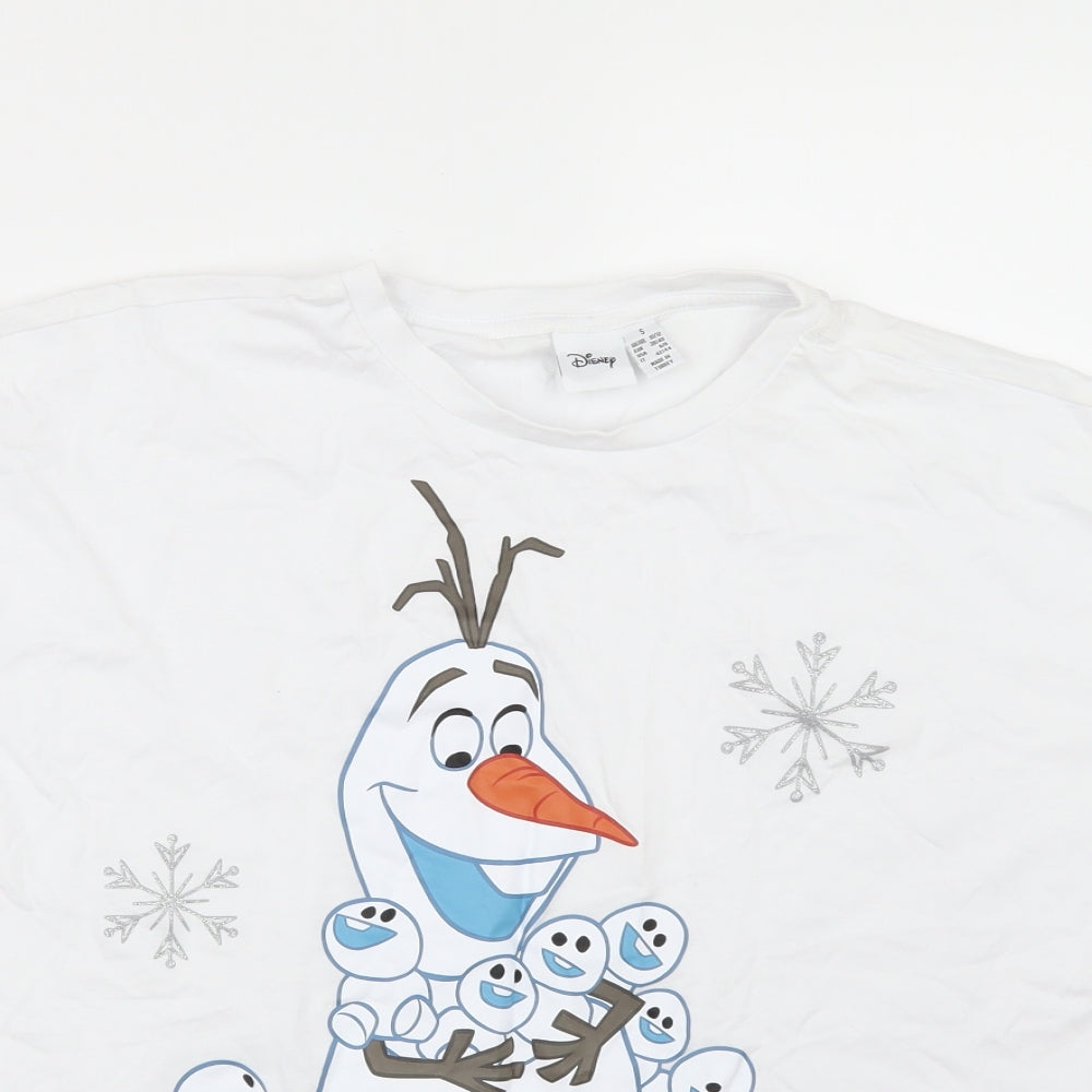 Primark Womens White   Basic T-Shirt Size S  - Disney Christmas