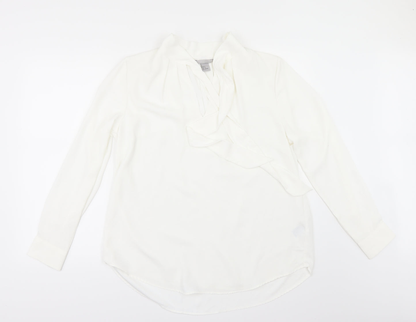H&M Womens White   Tunic Blouse Size 14