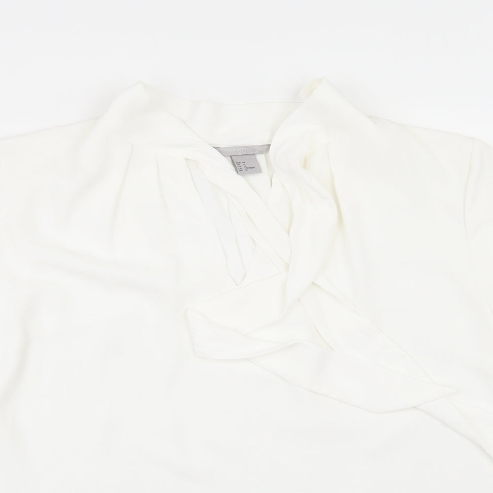 H&M Womens White   Tunic Blouse Size 14