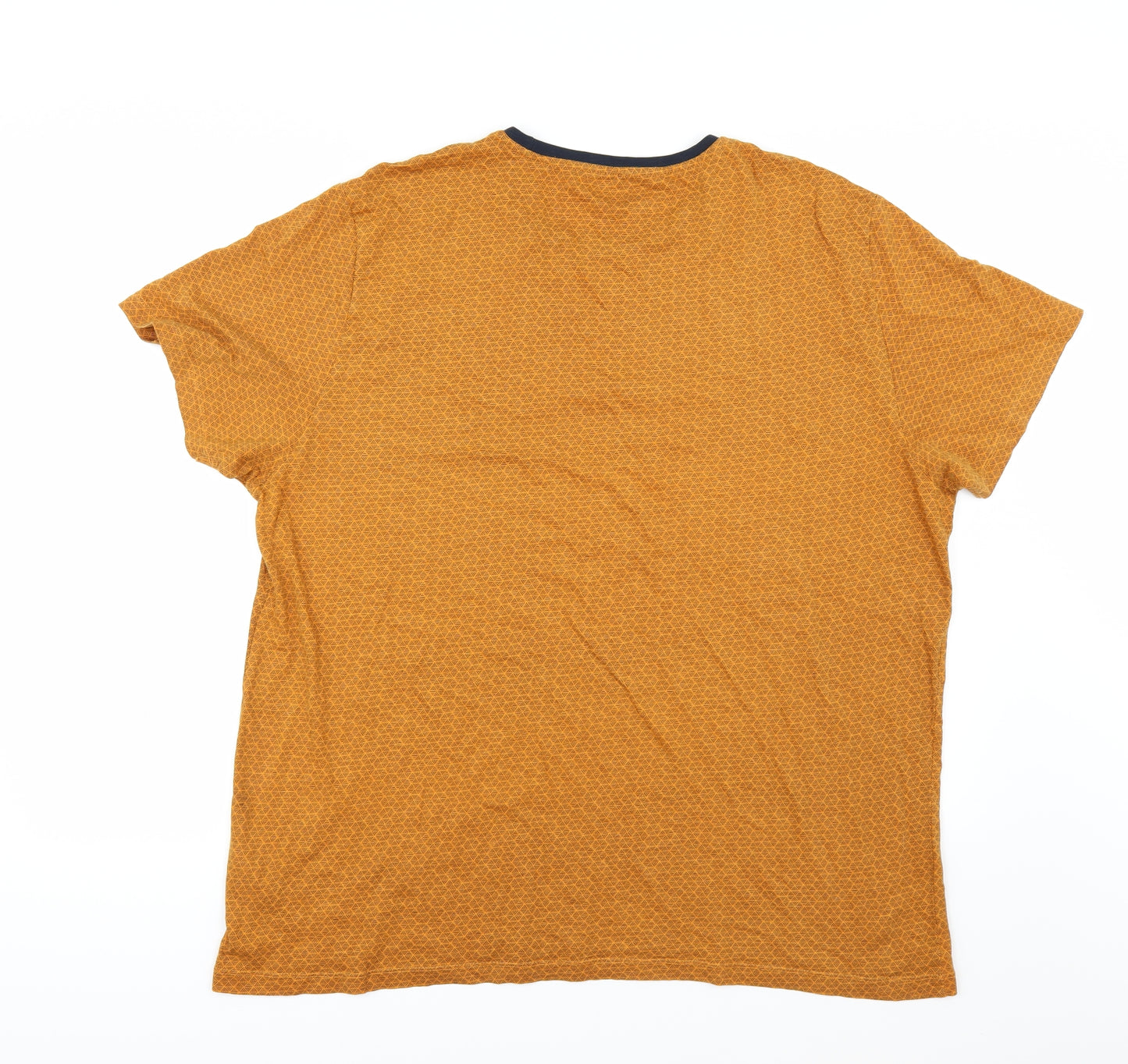 Matalan Mens Yellow Herringbone   T-Shirt Size 2XL