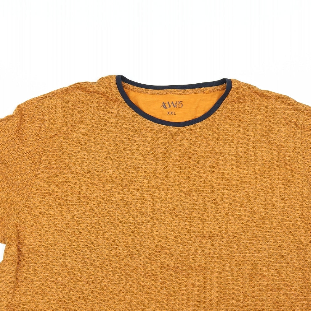 Matalan Mens Yellow Herringbone   T-Shirt Size 2XL