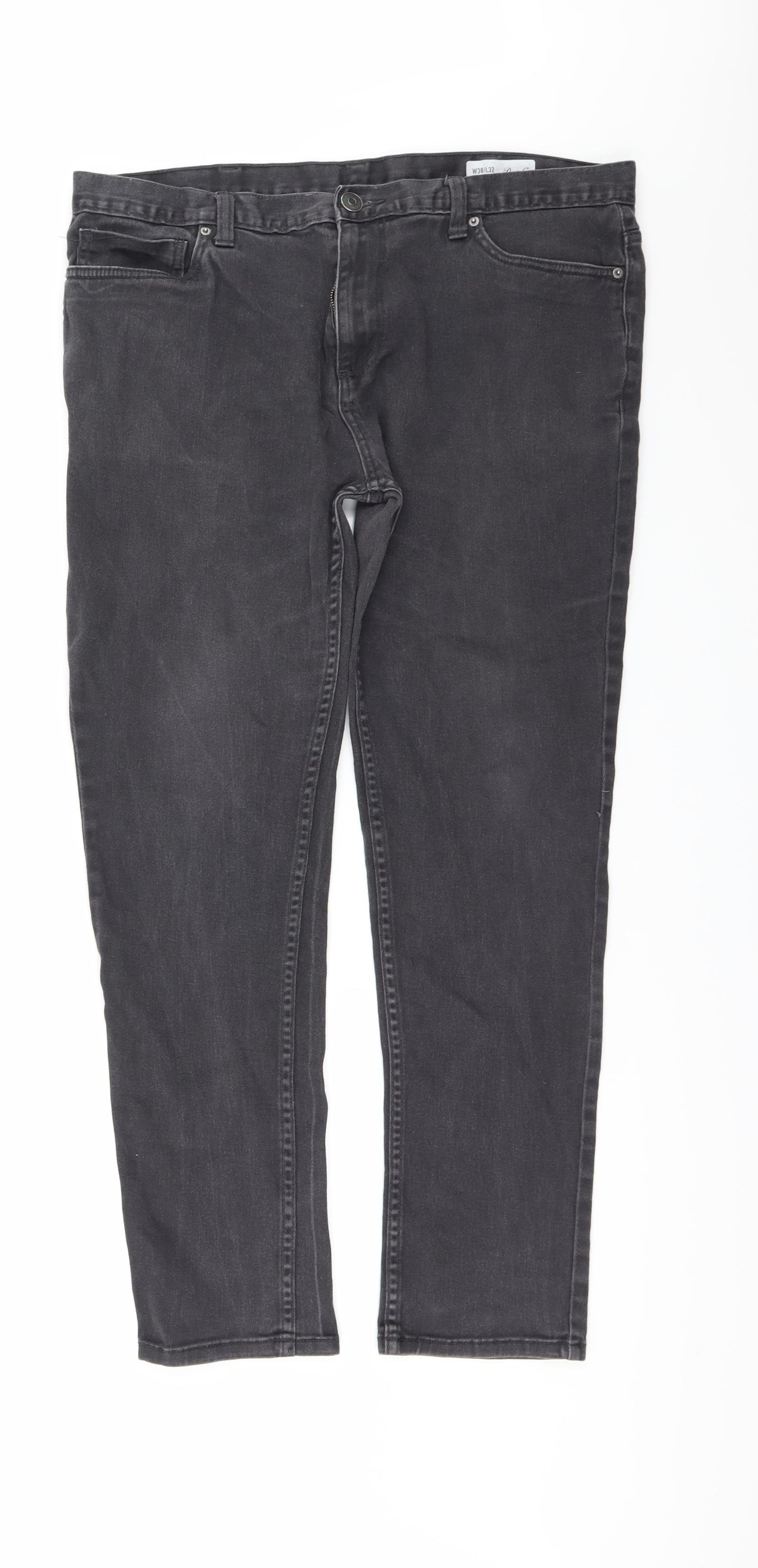 Denim & Co. Mens Black  Denim Straight Jeans Size 38 in L30 in