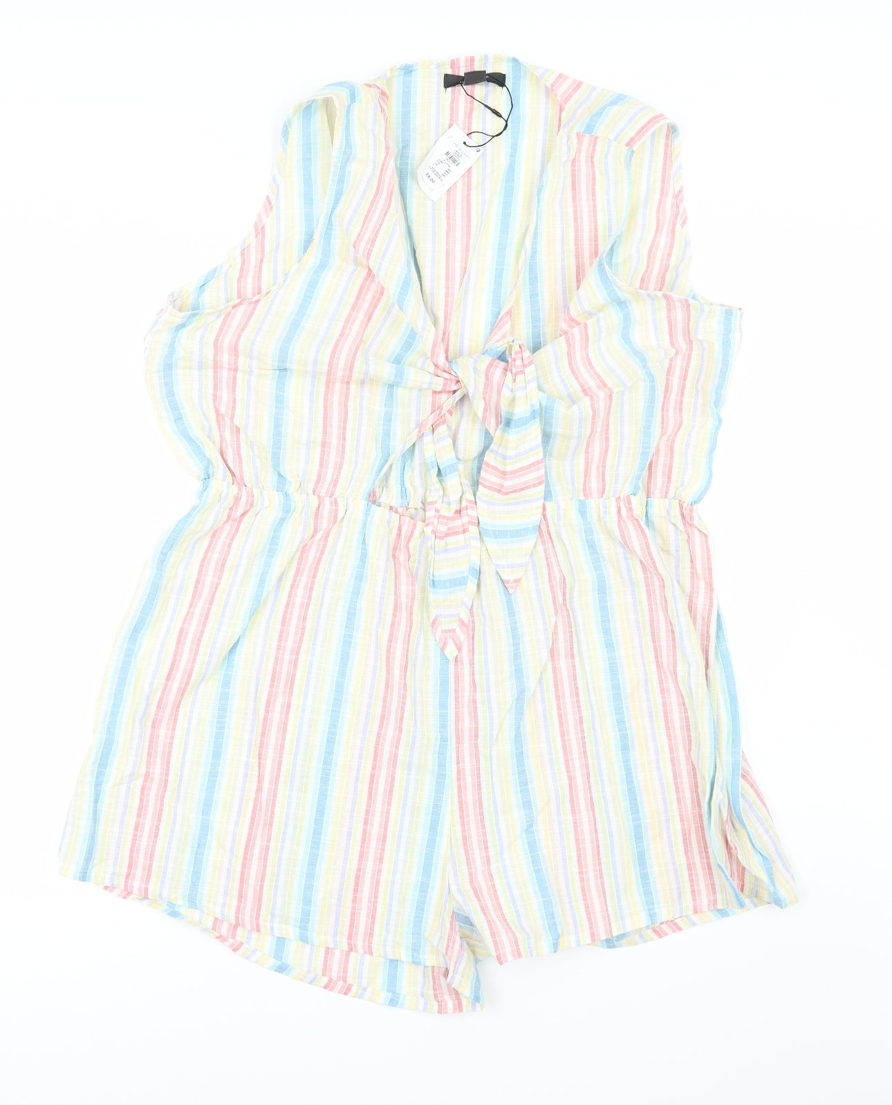Primark Womens Multicoloured Striped  Playsuit One-Piece Size XL