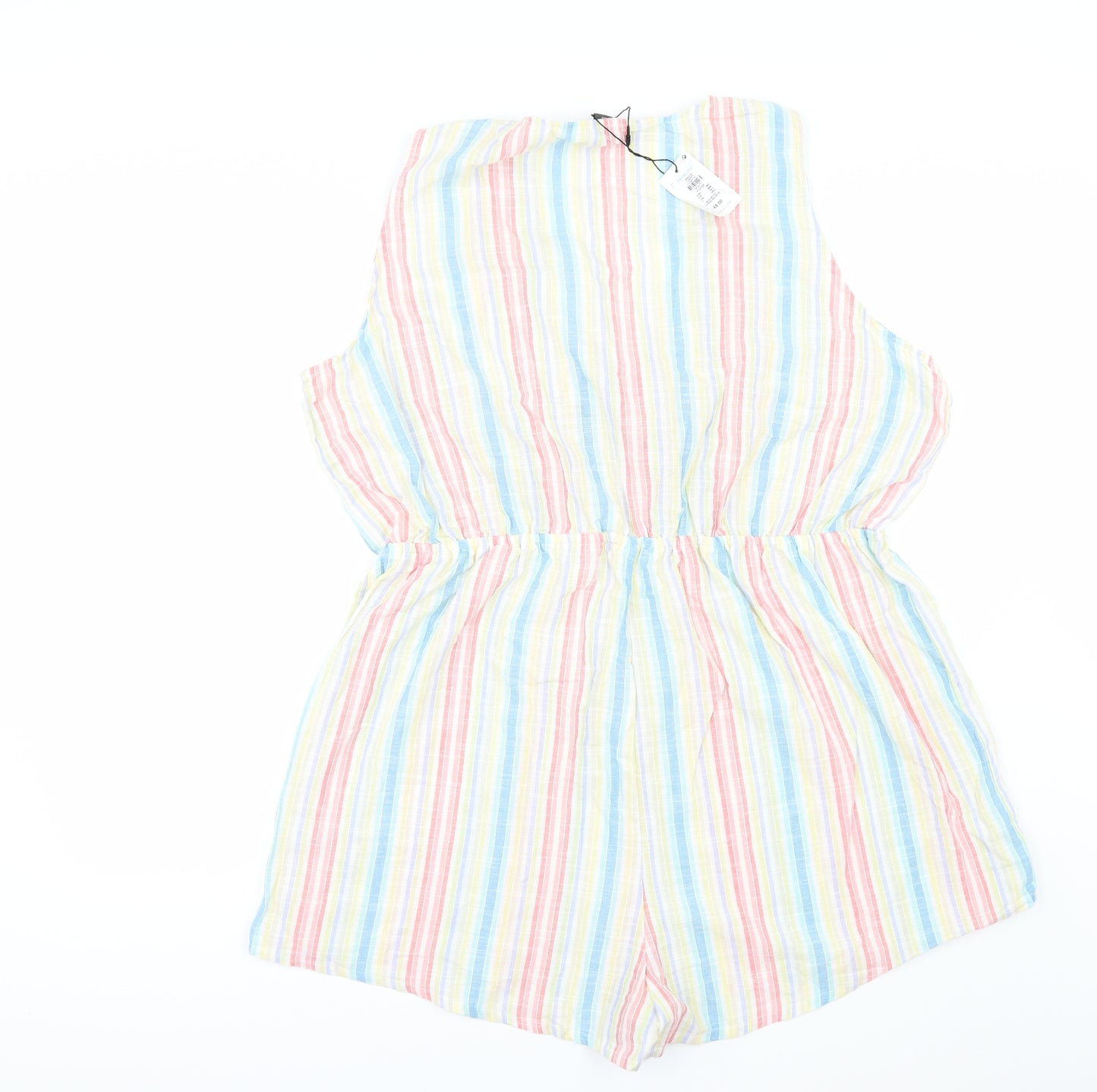 Primark Womens Multicoloured Striped  Playsuit One-Piece Size XL