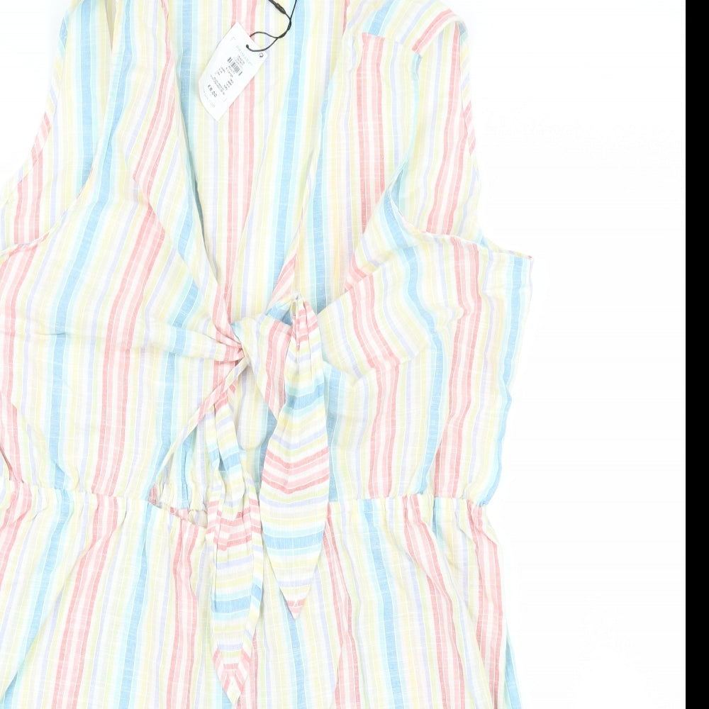 Primark Womens Multicoloured Striped  Playsuit One-Piece Size XL