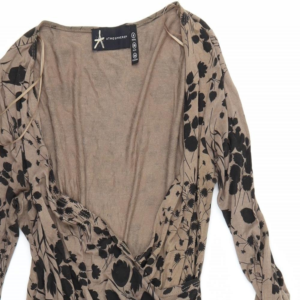 Primark Womens Beige Floral  Pencil Dress  Size 8