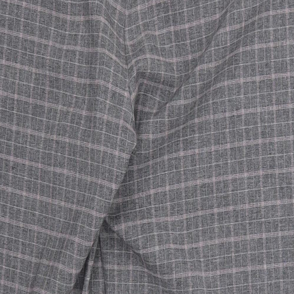 NEXT Womens Grey Check  Cropped Trousers Size 14 L26 in