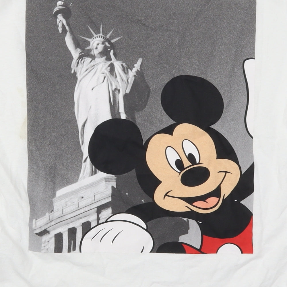 Zara Womens White   Basic T-Shirt Size S  - Mickey Mouse New York