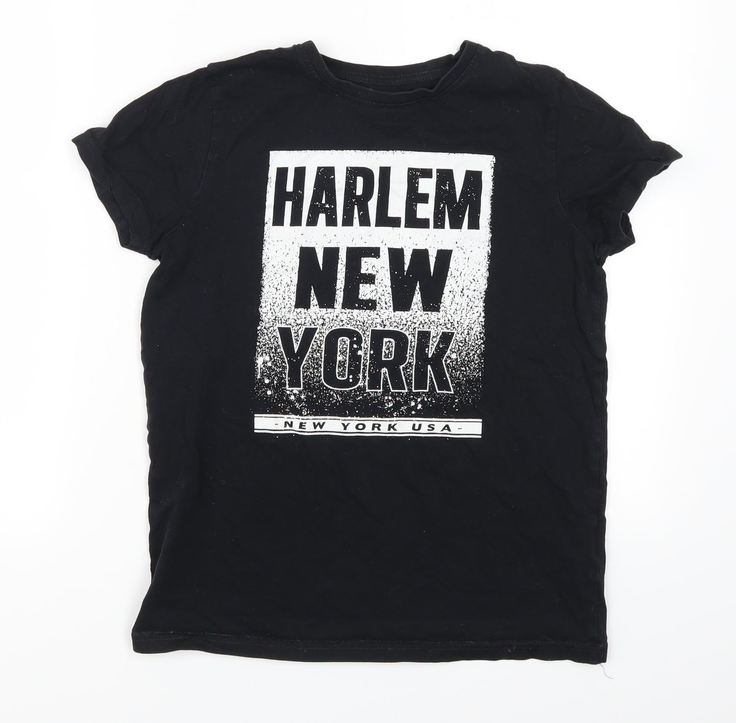 Primark Boys Black   Basic T-Shirt Size 11-12 Years  - Harlem New York