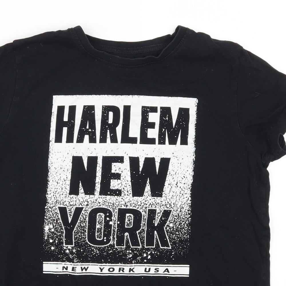 Primark Boys Black   Basic T-Shirt Size 11-12 Years  - Harlem New York