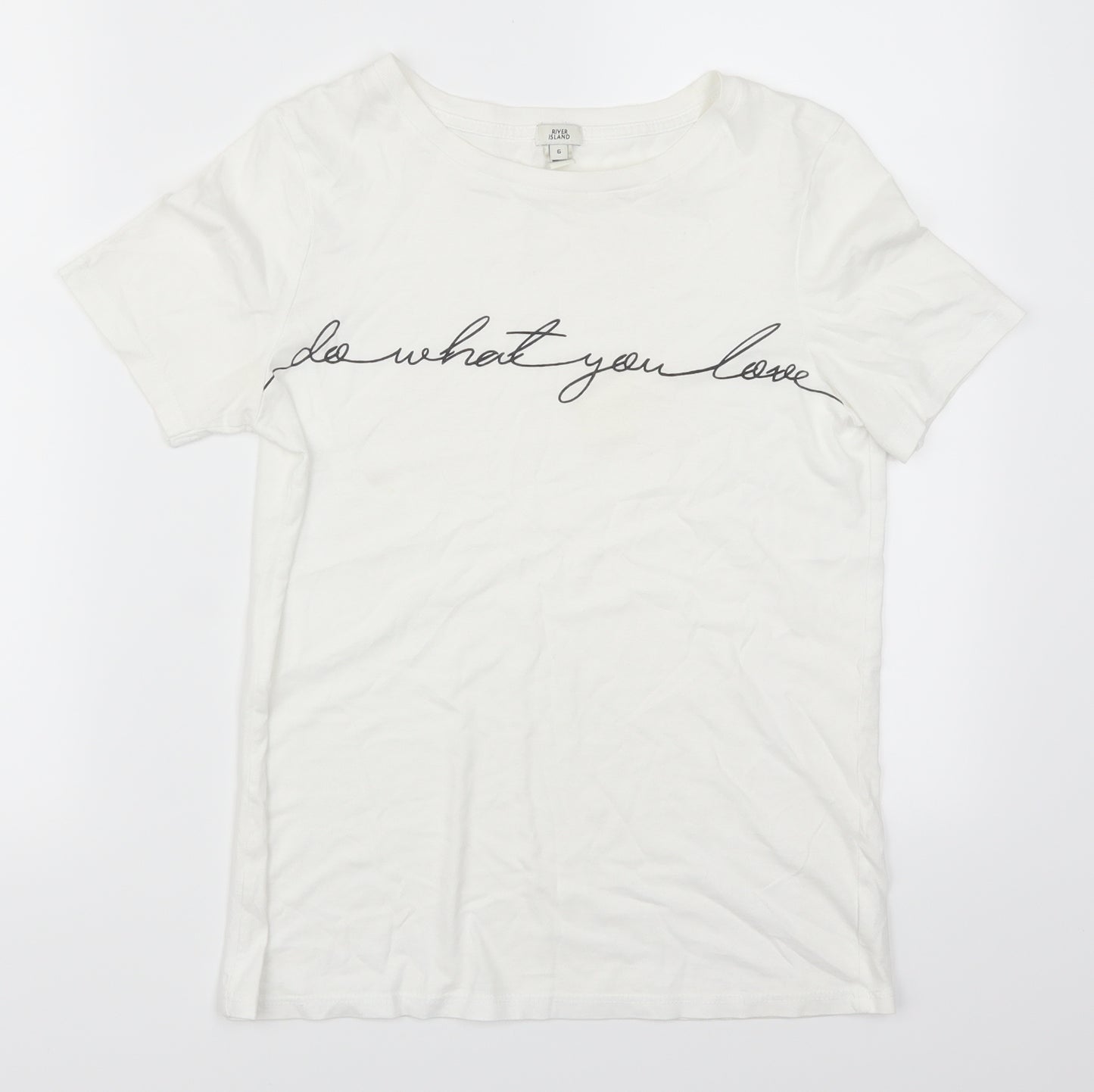 River Island Womens White   Basic T-Shirt Size 6  - Do what you love
