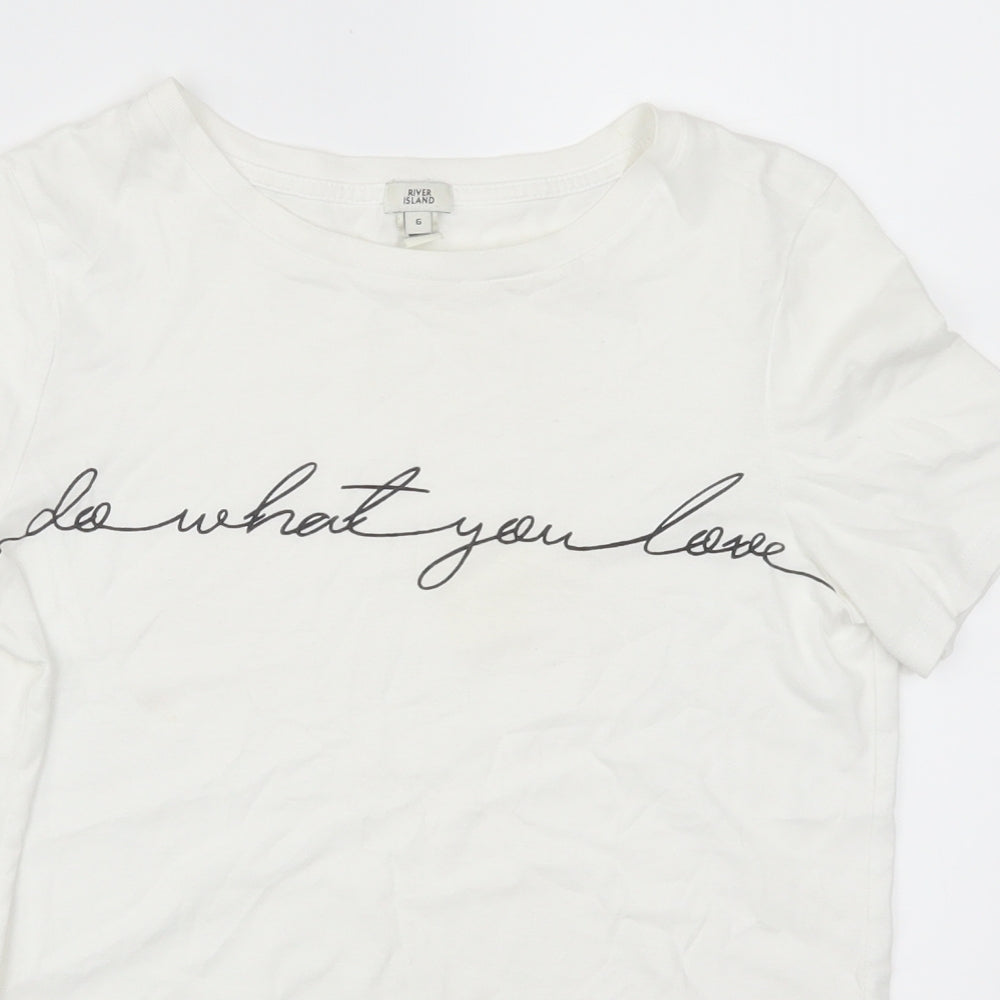 River Island Womens White   Basic T-Shirt Size 6  - Do what you love