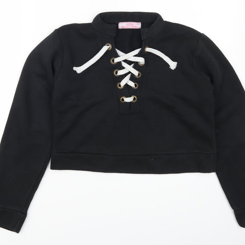 Beauty Angel Womens Black   Pullover Sweatshirt Size M