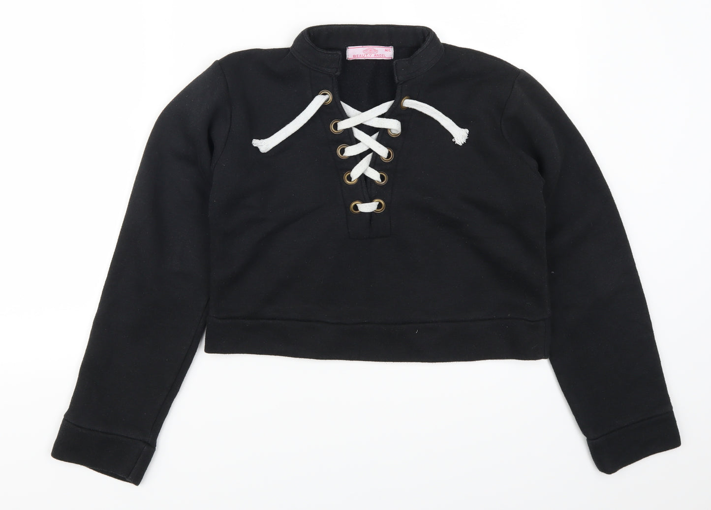 Beauty Angel Womens Black   Pullover Sweatshirt Size M