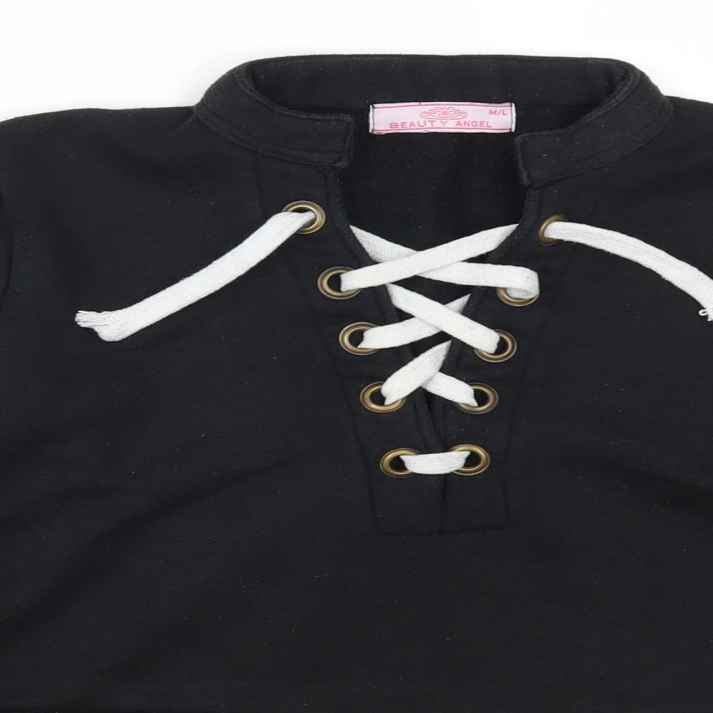 Beauty Angel Womens Black   Pullover Sweatshirt Size M