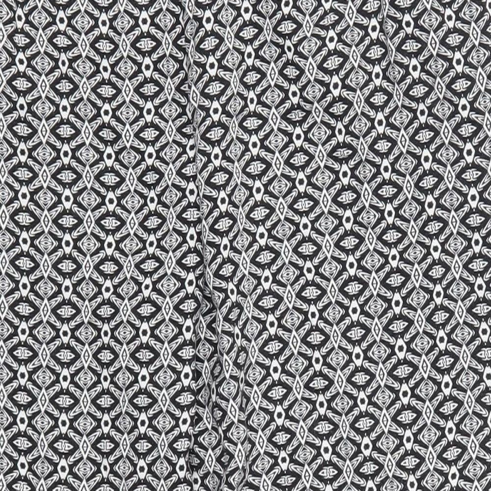 New Look Womens Grey Geometric  Cropped Trousers Size 14 L21 in