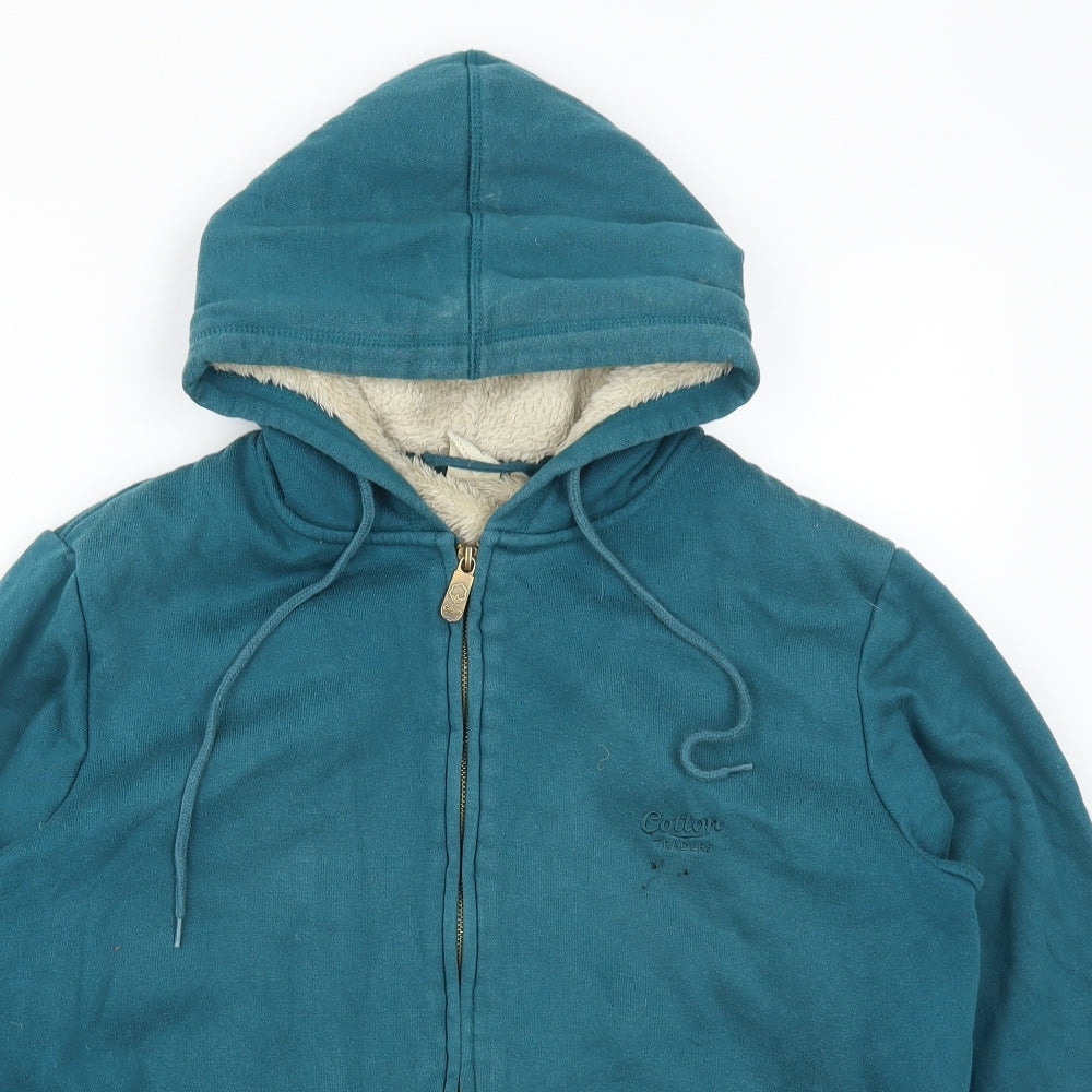 Cotton Traders Mens Blue   Full Zip Hoodie Size M