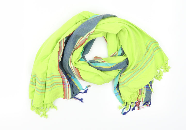 Preworn Womens Green Check Scarf