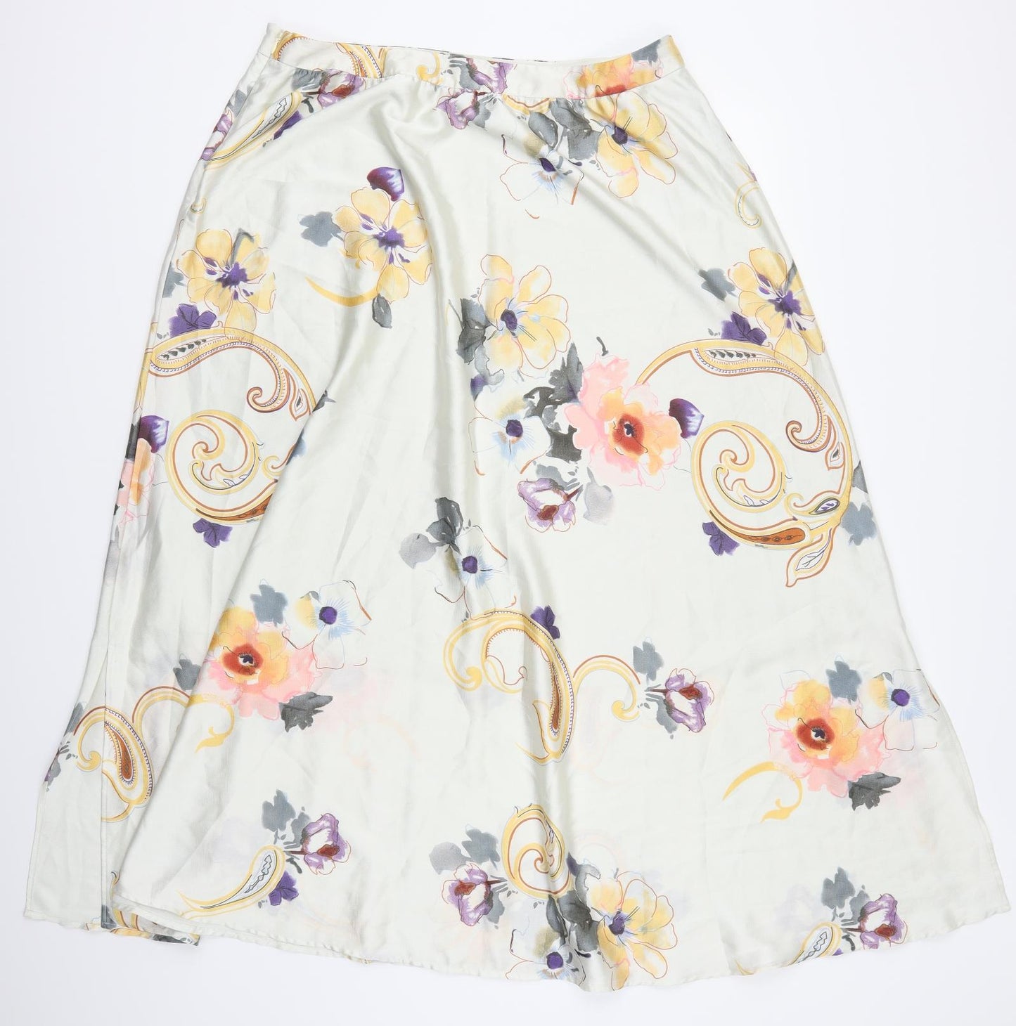 Per Una Womens White Floral  Maxi Skirt Size 18