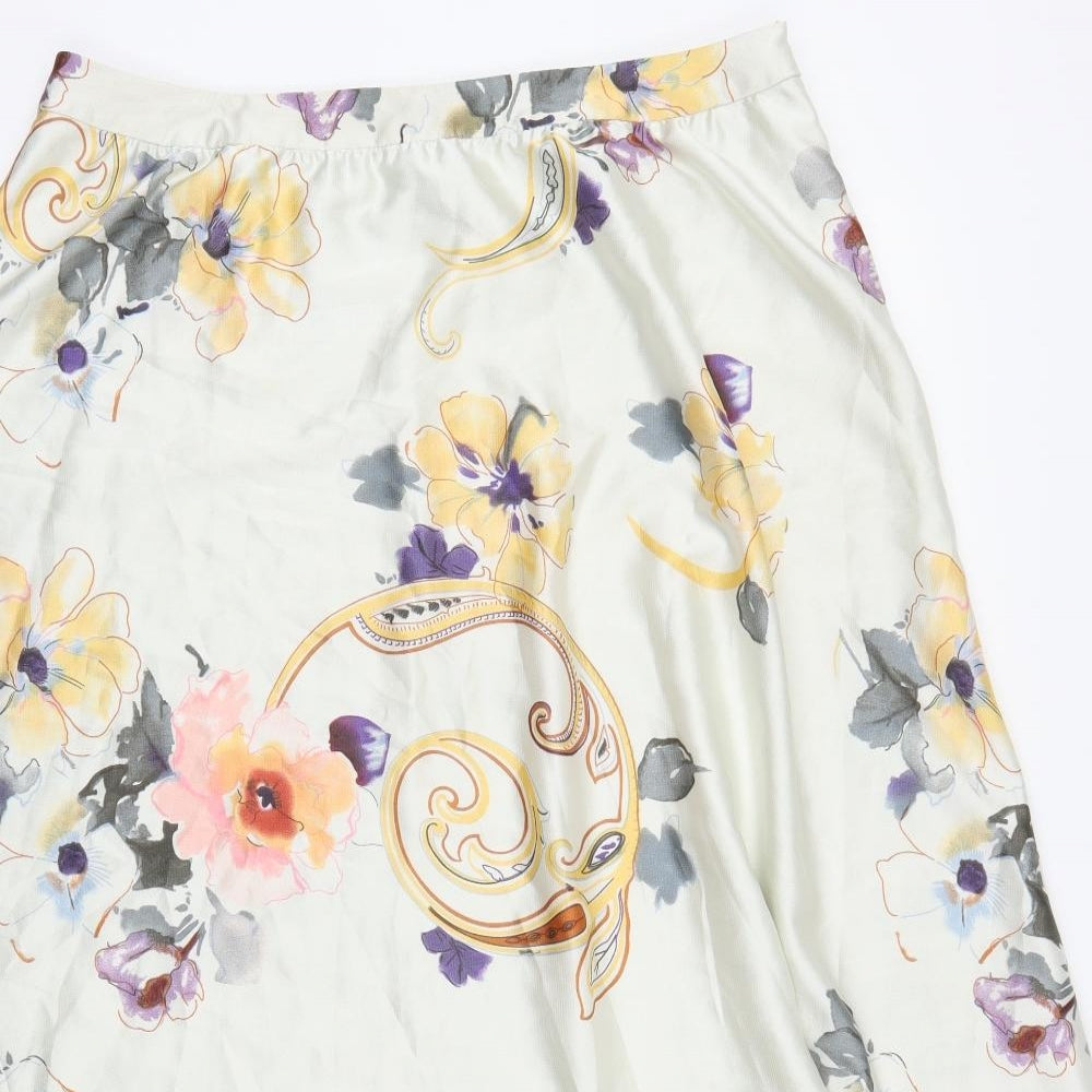 Per Una Womens White Floral  Maxi Skirt Size 18
