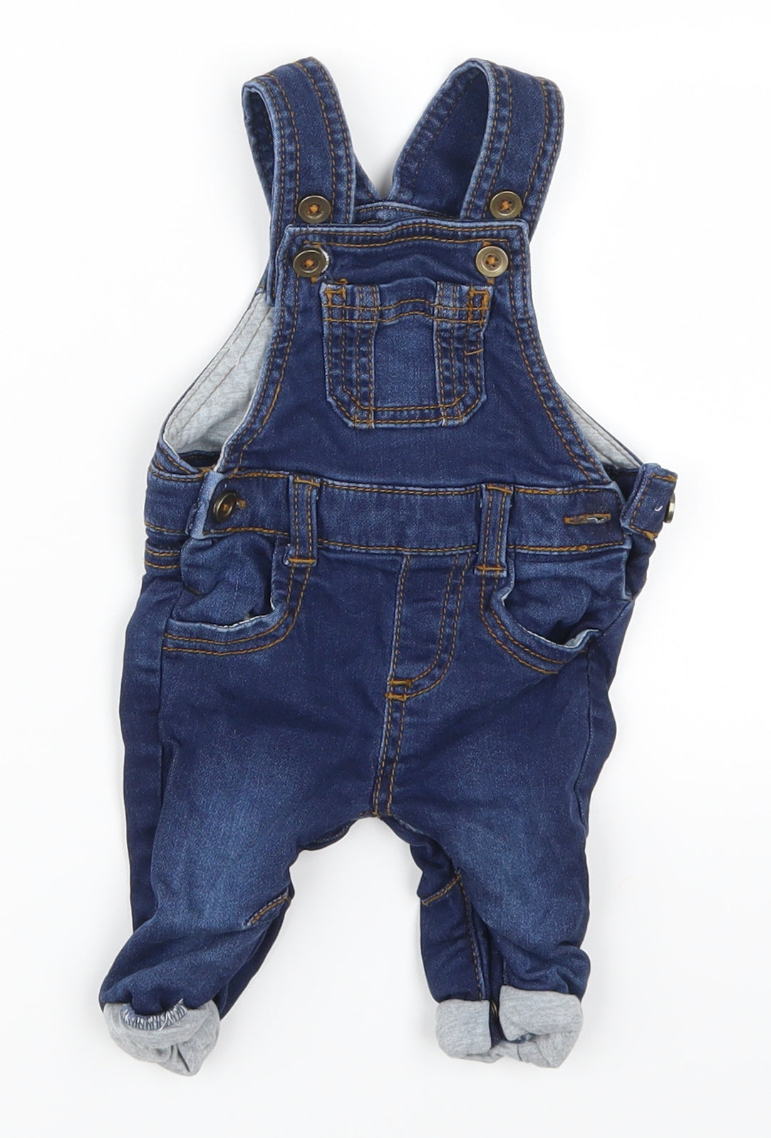 F&F Girls Blue  Denim Dungaree One-Piece Size Newborn