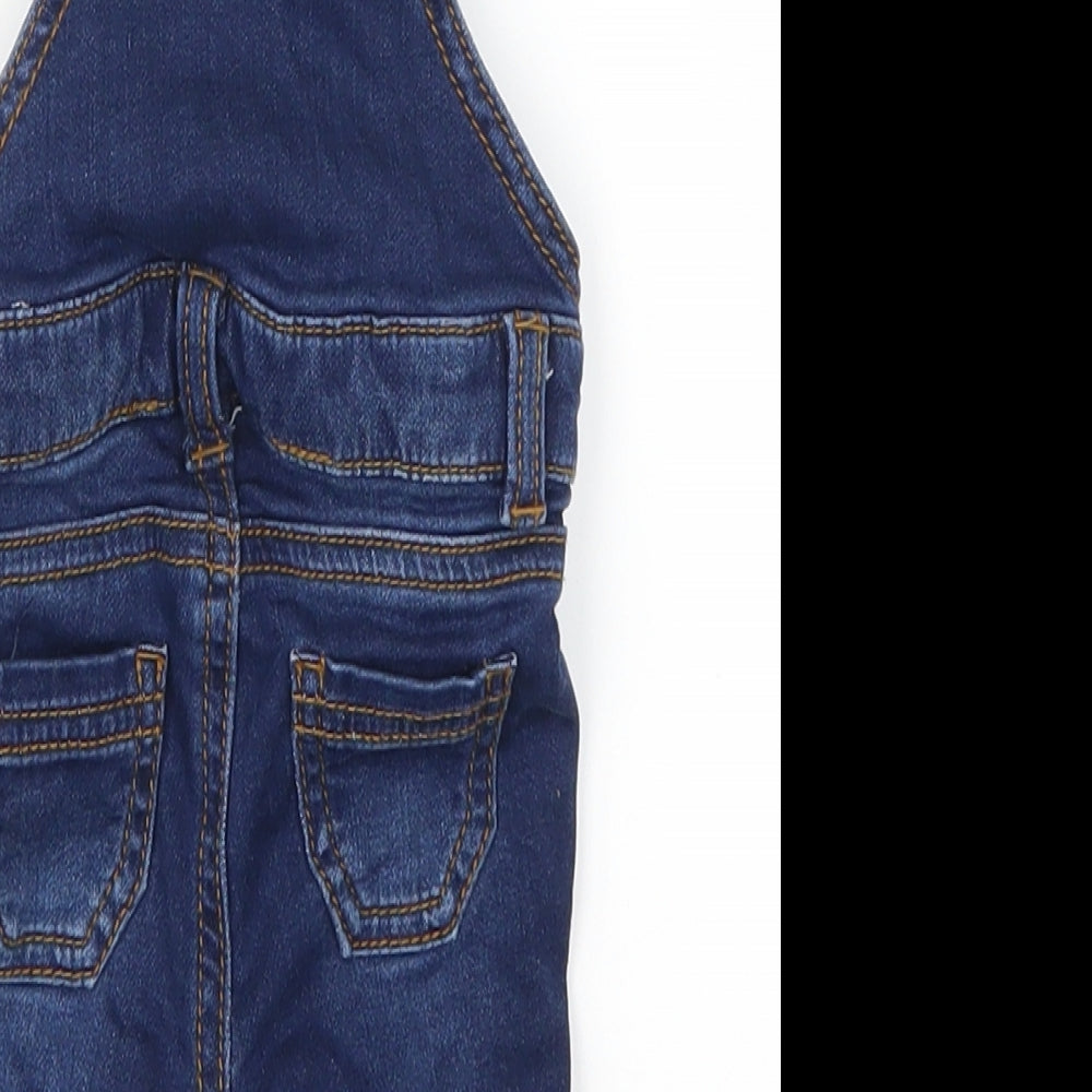 F&F Girls Blue  Denim Dungaree One-Piece Size Newborn