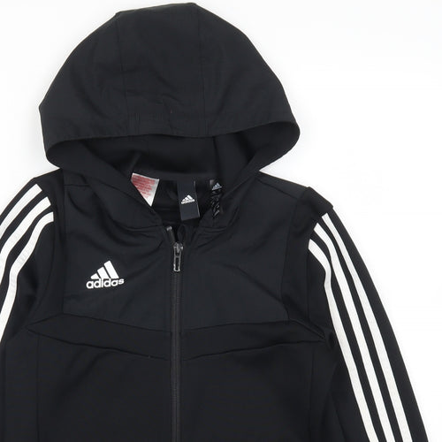 adidas Boys Black   Jacket  Size 9-10 Years
