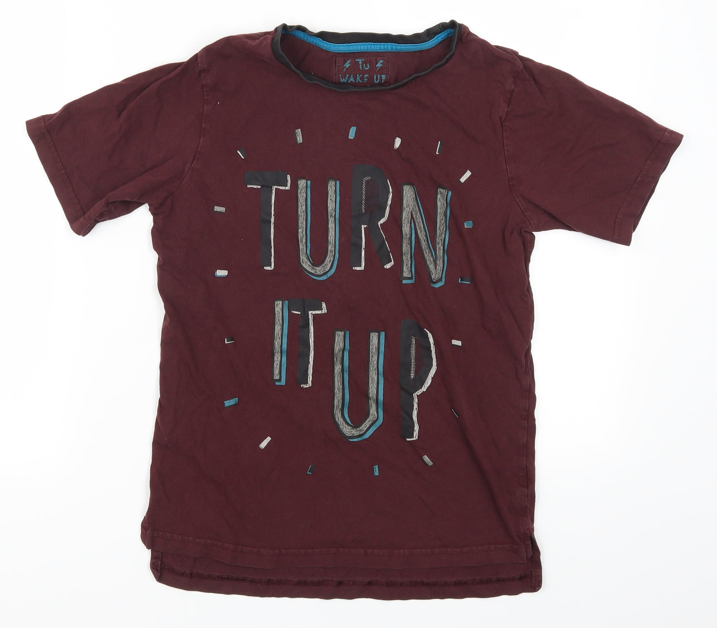 TU Boys Red   Basic T-Shirt Size 12-13 Years  - Turn it Up