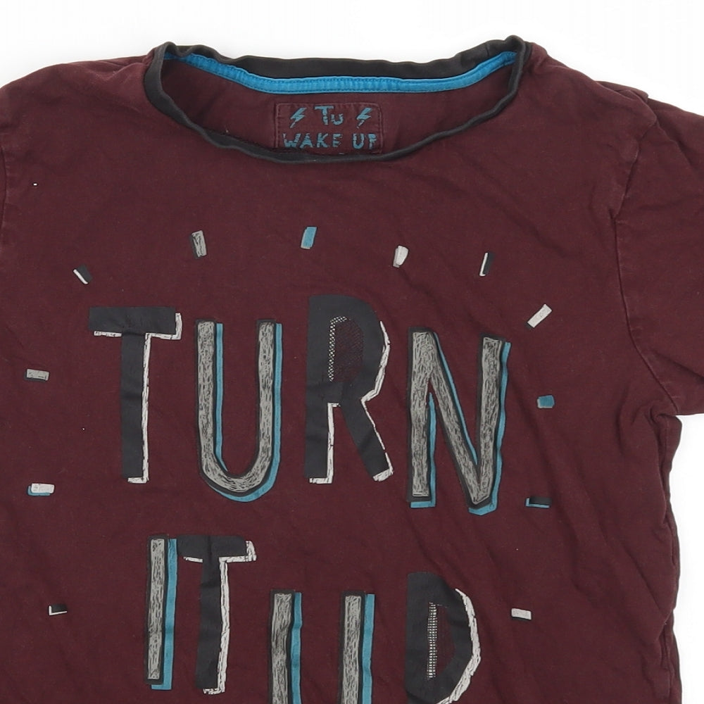 TU Boys Red   Basic T-Shirt Size 12-13 Years  - Turn it Up