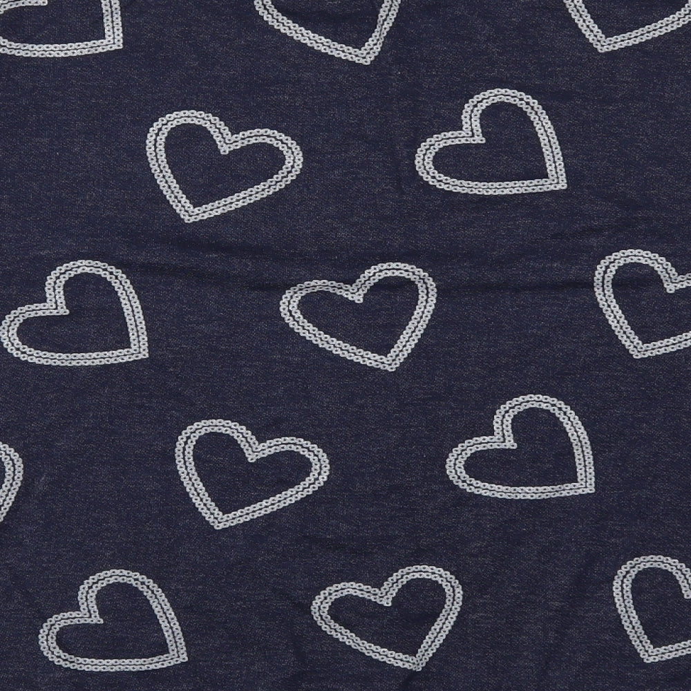 Marks and Spencer Womens Blue Geometric  Pullover Sweatshirt Size 24  - Love Hearts