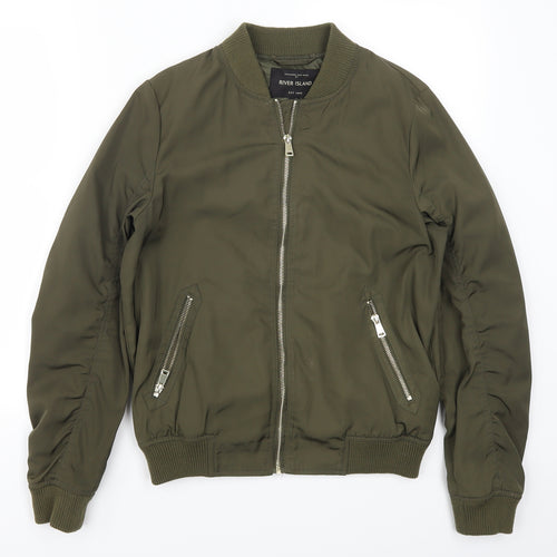 River Island Womens Green   Bomber Jacket Jacket Size 12