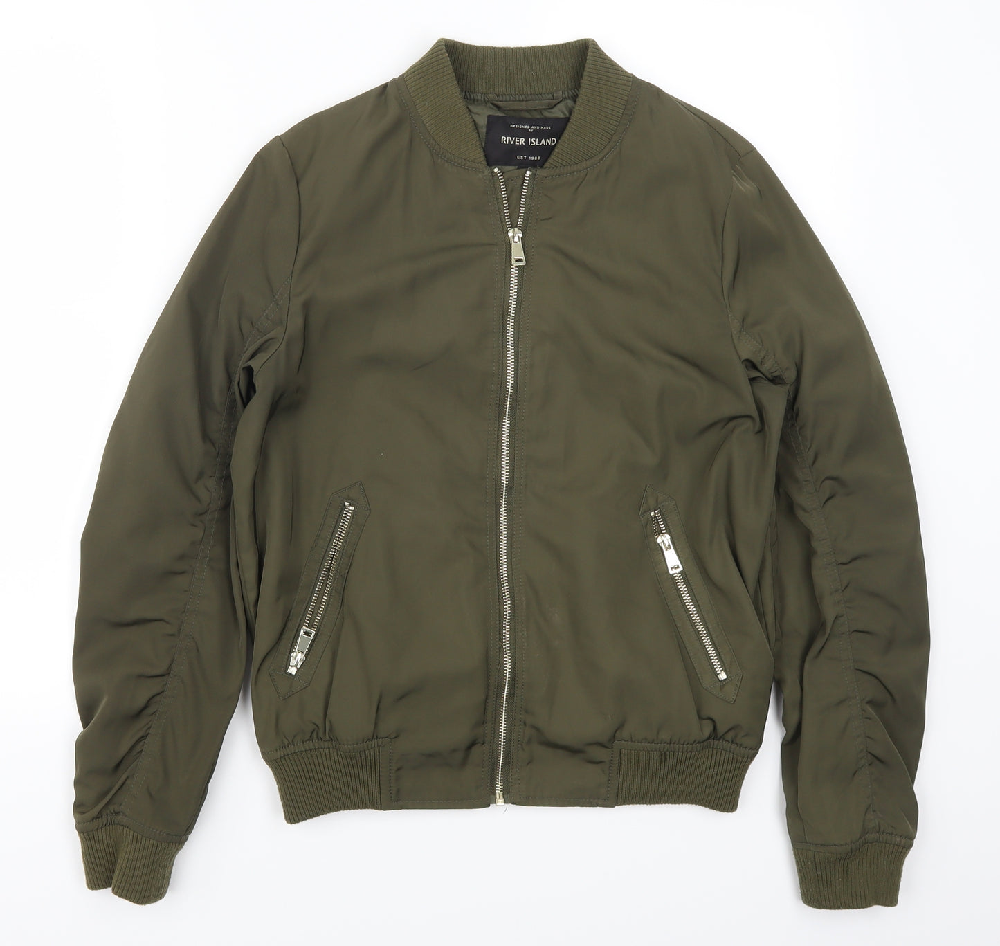 River Island Womens Green   Bomber Jacket Jacket Size 12