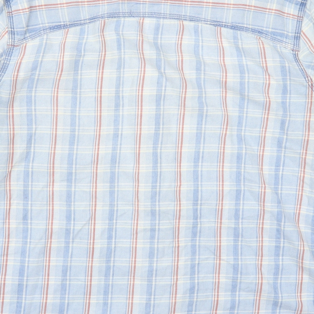 Fat Face Mens Blue Check Flannel  Button-Up Size M