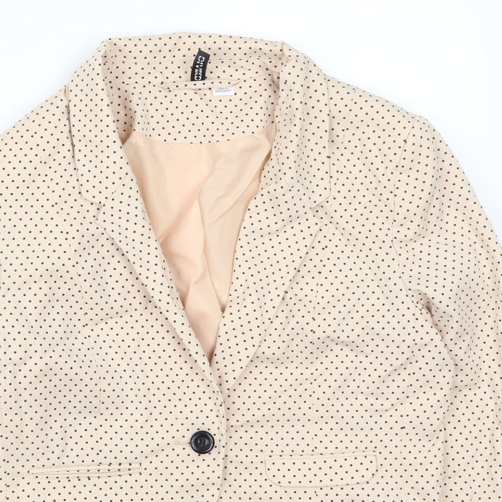 H&M Womens Pink Polka Dot  Jacket Suit Jacket Size 14