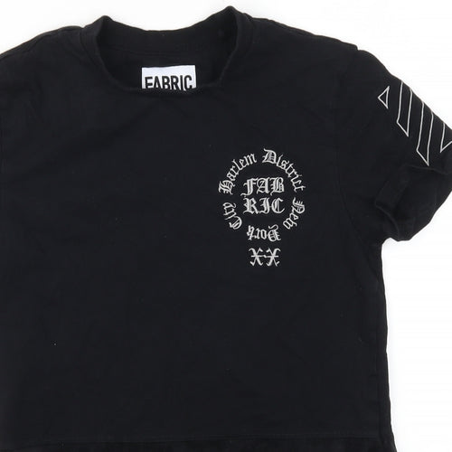 Fabric Womens Black   Basic T-Shirt Size XS  - Harlem District